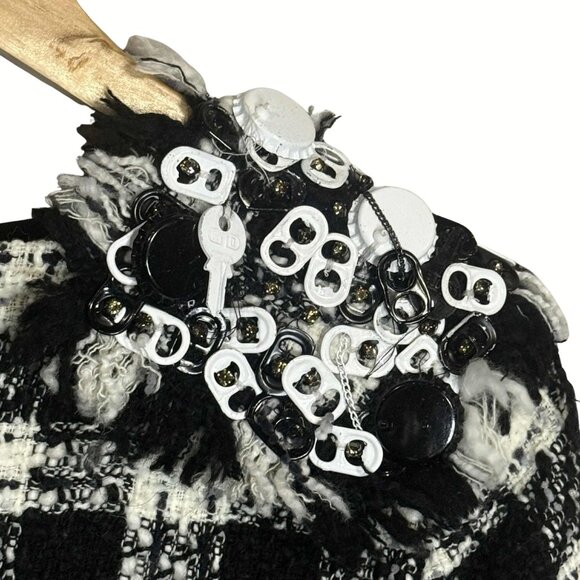 MSGM Milano Embellished Tweed Fringe Top Size 38 (M/L) Rare Runway-Style Boucle - Picture 11 of 15